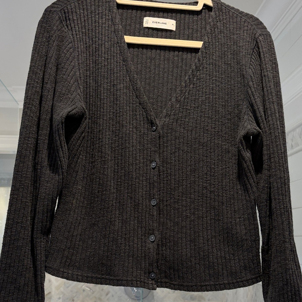 Everlane Charcoal Knit Cropped Sweater